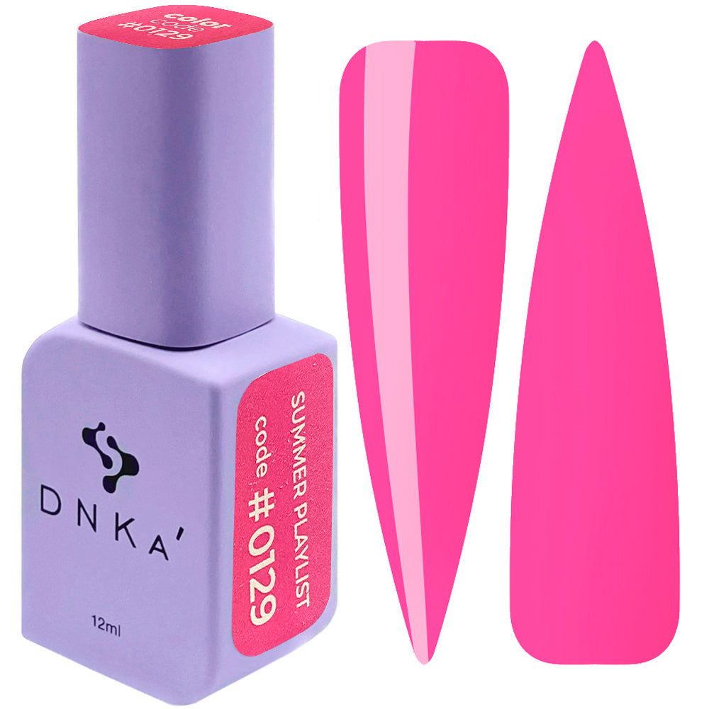 DNKA nail polish bottle with pink nail patch on a white background 0129 Summer playlist
