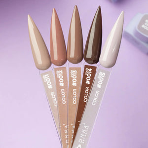 A swatch of DNKa' Gel Polish in color #0015, showing the color and texture of the polish. The polish is a light shade.