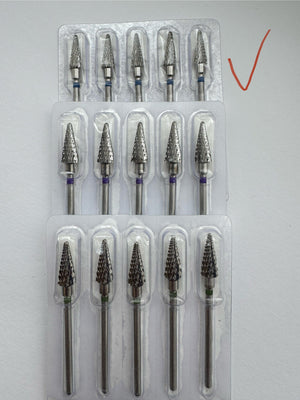 Carbide Nail Drill Bit Cone Shape – Professional Manicure Tool for Acrylic and Gel Nail Removal, High-Precision E-File Bit with Blue Ring