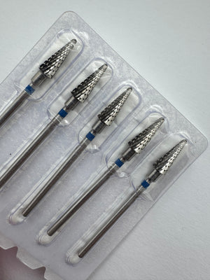 Carbide Nail Drill Bit Cone Shape – Professional Manicure Tool for Acrylic and Gel Nail Removal, High-Precision E-File Bit with Blue Ring