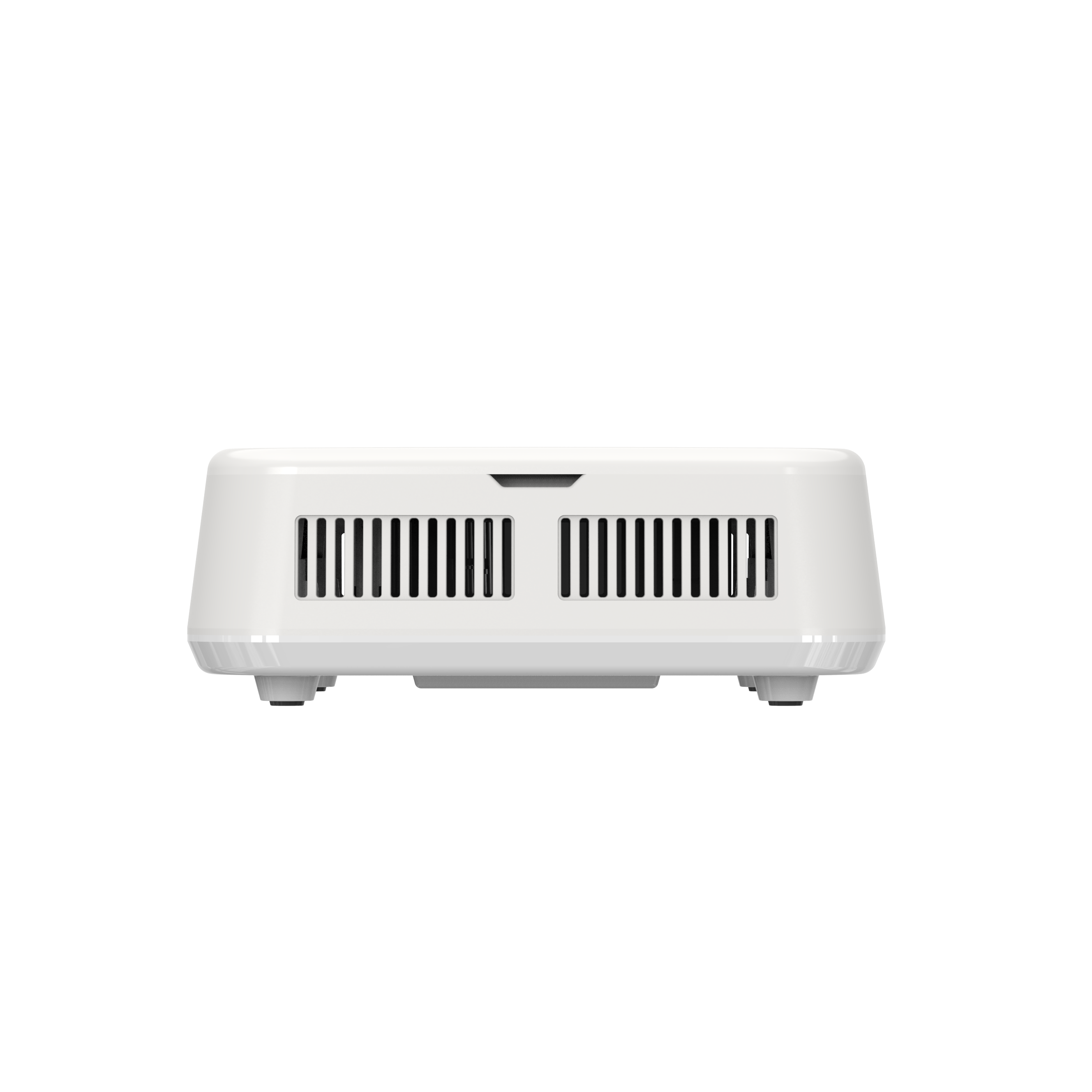 A white Saeyang Levent dust collector with HEPA filter, designed for nail salon environments to efficiently remove nail dust and debris.