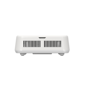 A white Saeyang Levent dust collector with HEPA filter, designed for nail salon environments to efficiently remove nail dust and debris.