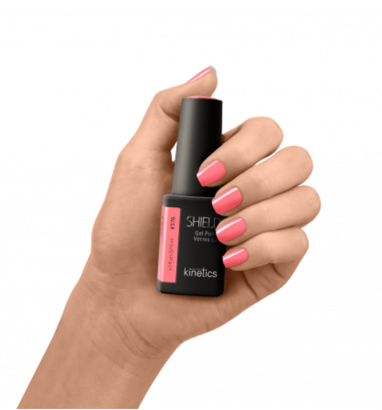 Kinetics #576 Lush Blush gel polish in pink color