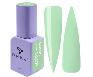 DNKA nail polish bottle with a green nail sample on a white background