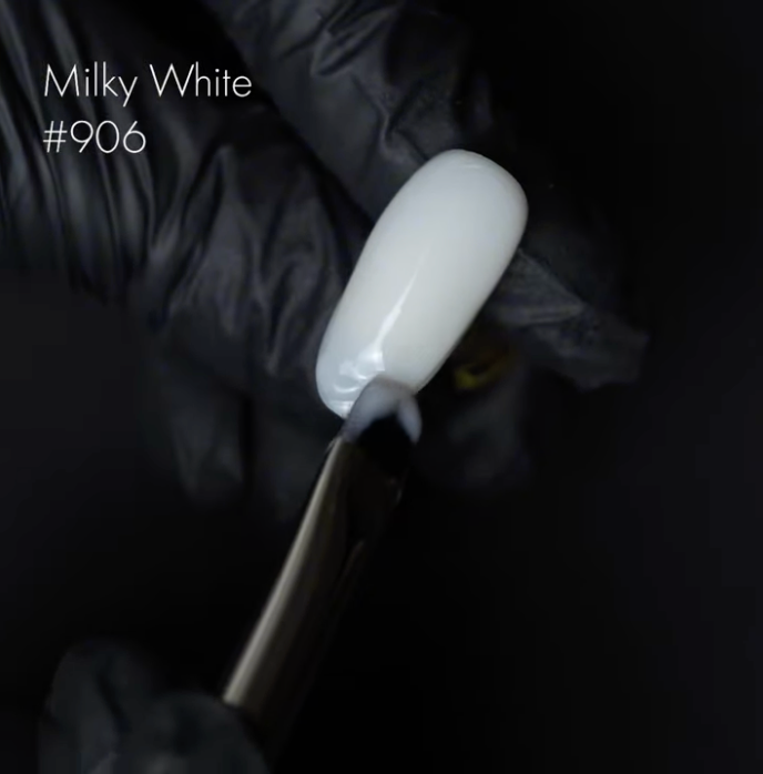 White object with a dark background labeled 'Milky White #906'.
