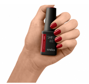 Red gel polish color, Kinetics brand