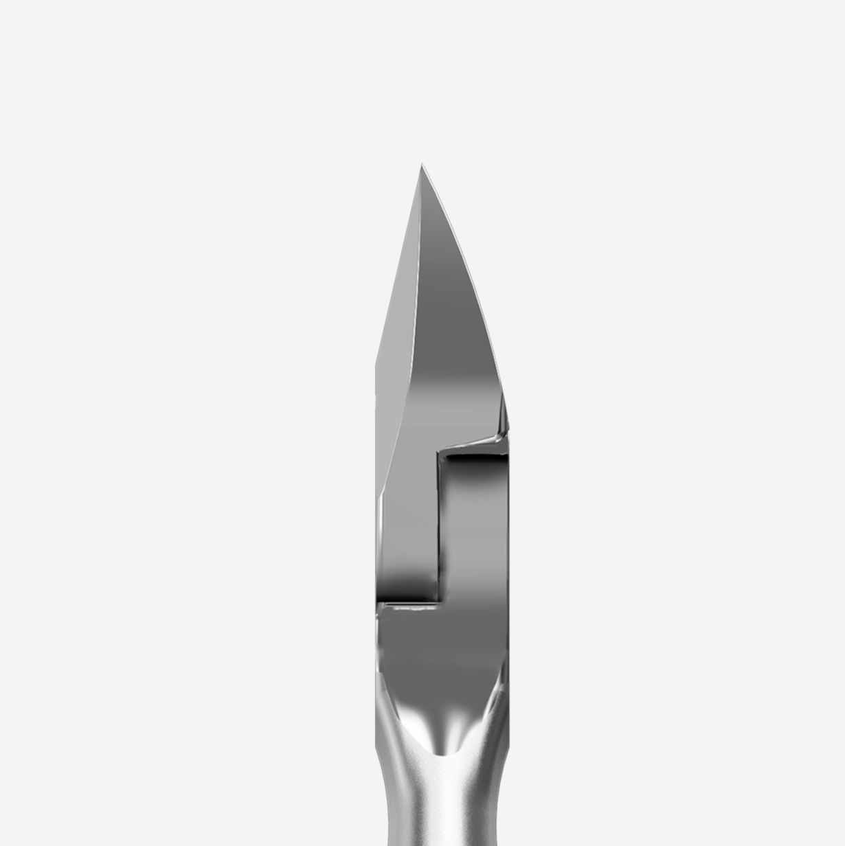 Close-up of a metallic tool on a white background