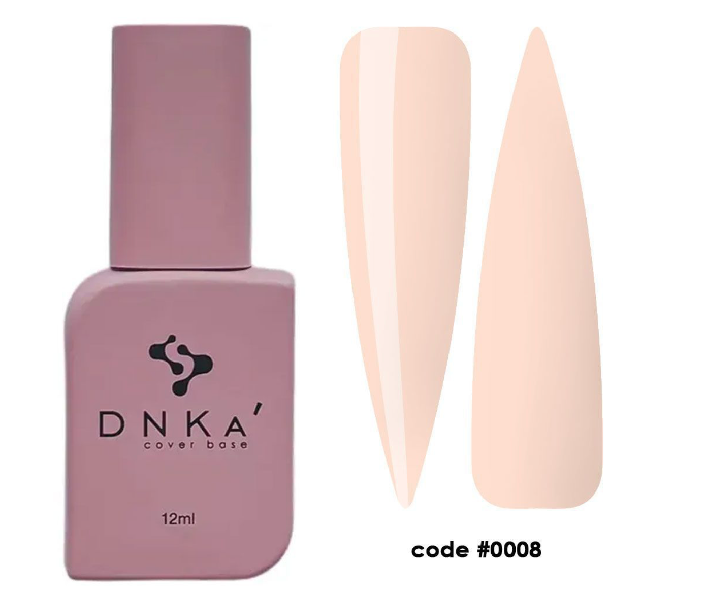 DNKA nail polish bottle with a beige nail sample on a white background