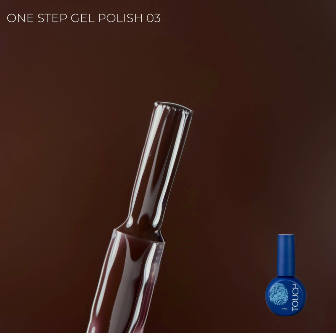 Blue nail polish bottle with a gradient background