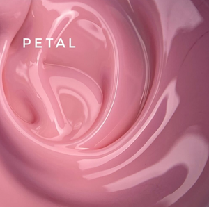 Close-up of pink swirl with 'PETAL' text overlay