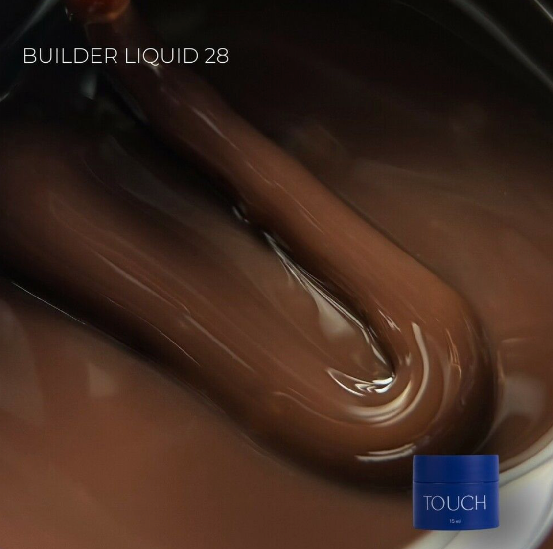 Chocolate-like liquid with a container labeled 'TOUCH' in the corner.