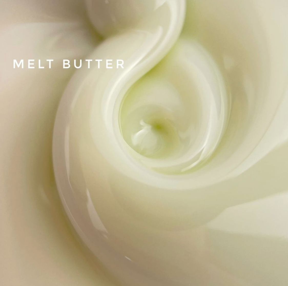 Close-up of melted butter with the text 'Melt Butter' displayed.