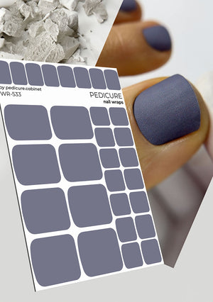 Pedicure nail wraps dusty purple color on white background