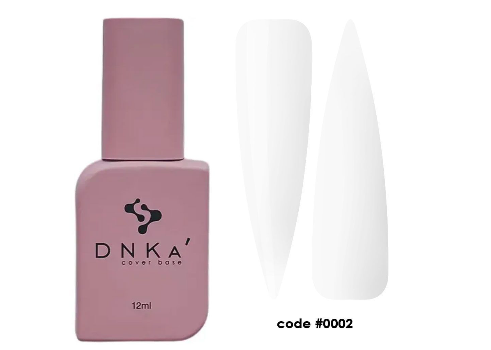 DNKa’ Fast Gel 0002 Calliope – nude pink gel bottle with nail samples