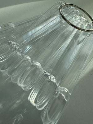 Demonstration tips on the ring, Oval shape, transparent color, 50 pieces in a set