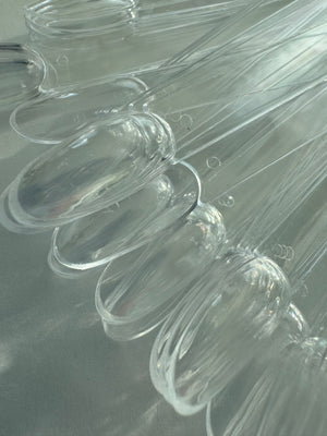 Demonstration tips on the ring, Oval shape, transparent color, 50 pieces in a set