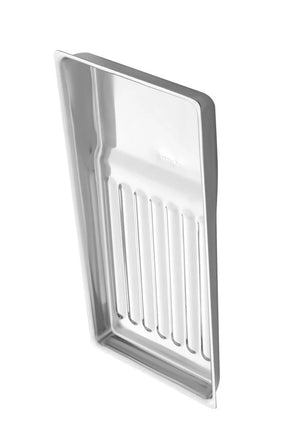 A stainless steel tool tray with undulating bottom designed for easy instrument placement. Tool Tray Expert 10 Type 1