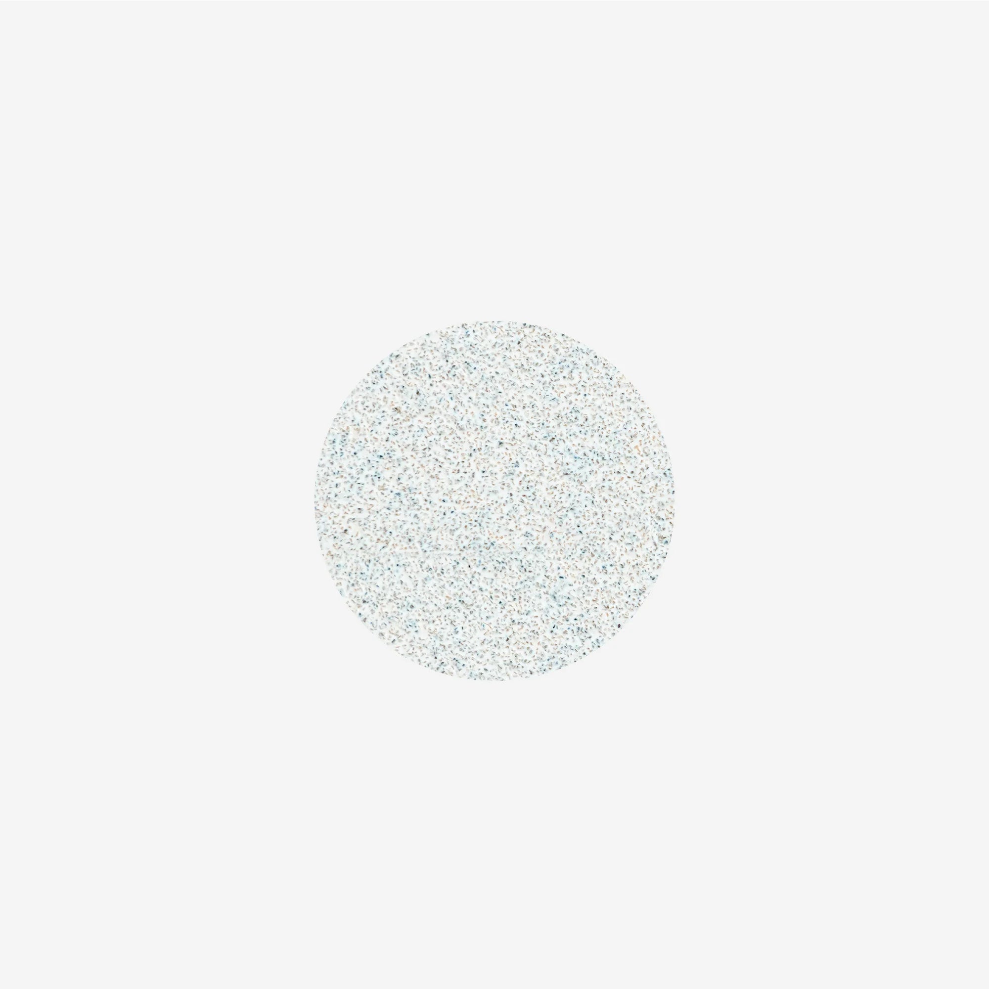 A pack of white refill pads for pedicure, labeled as 100 grit, shown in a pink and purple design, with 50 pieces included.