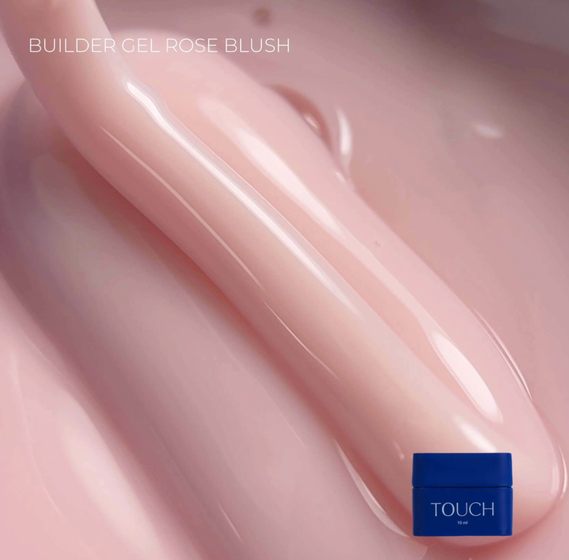Pink gel with a blue container labeled 'TOUCH' on a pink background