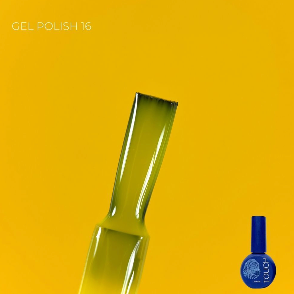 Blue nail polish bottle with a yellow background