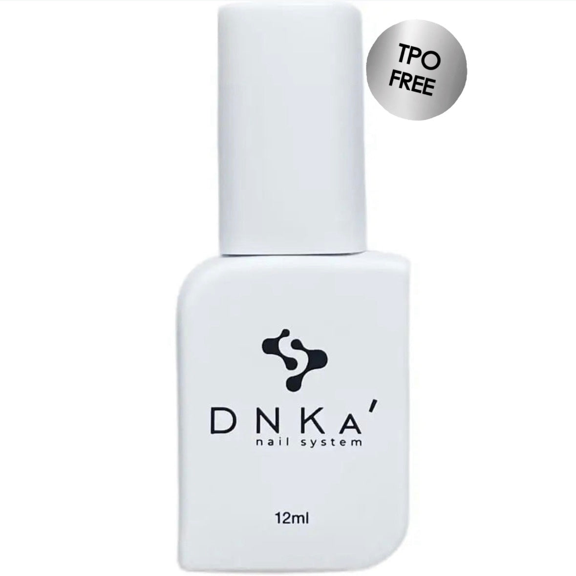 A bottle of DNKa' Rubber Base  with a white cap and label, indicating a 12 ml volume.