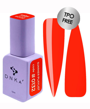 DNKA nail polish bottle with a red nail sample and 'TPO Free' label on a white background