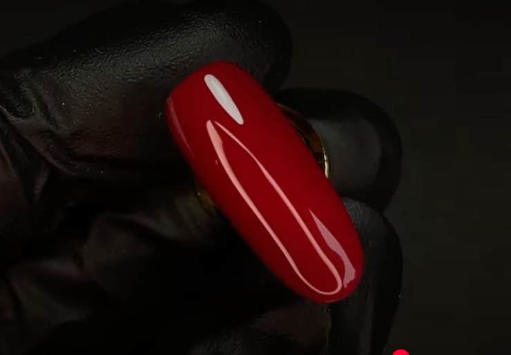 Red gel polish color, Kinetics brand