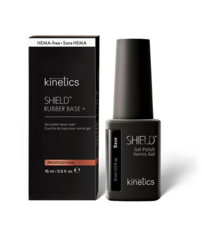 Kinetics rubber base black bottle on white background