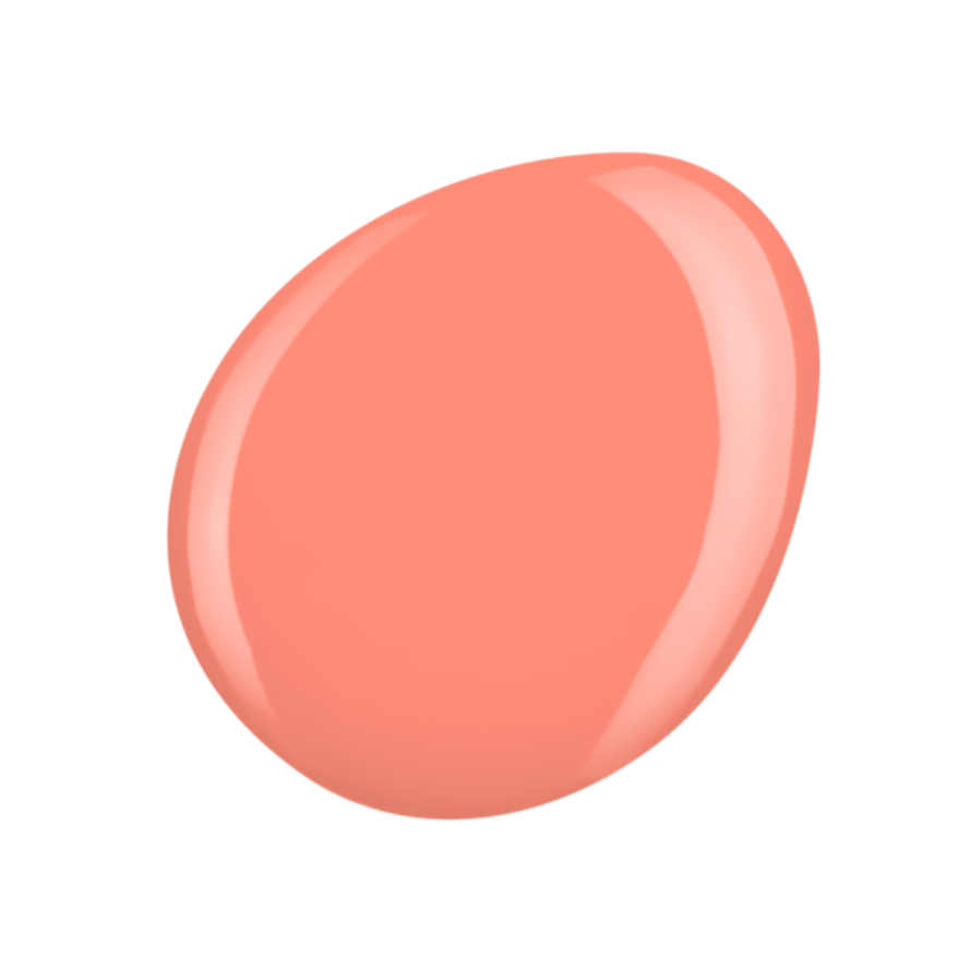 Peach-colored nail polish swatch on a white background