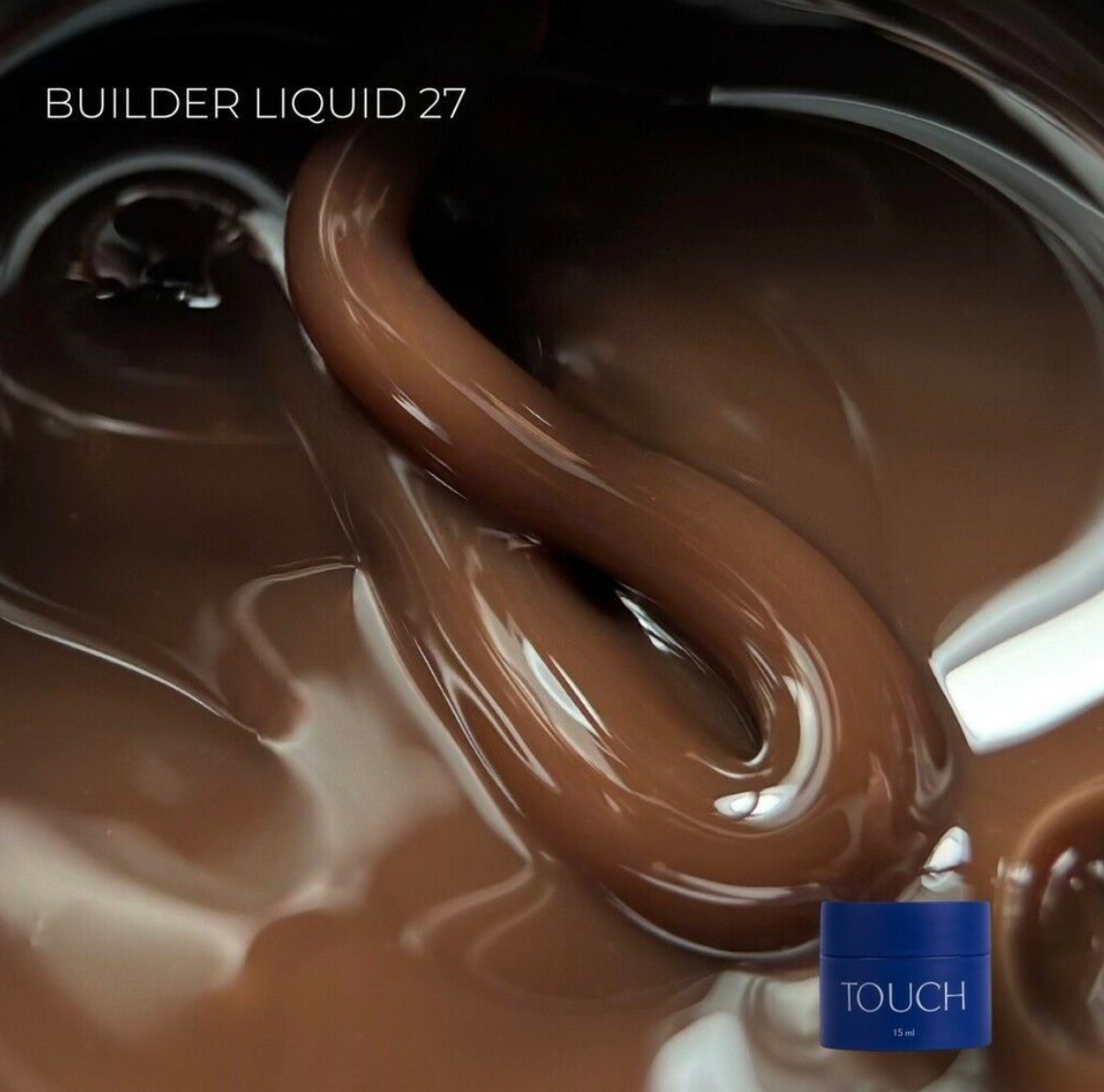 Chocolate-like liquid with swirling pattern and 'TOUCH' branding in the corner.