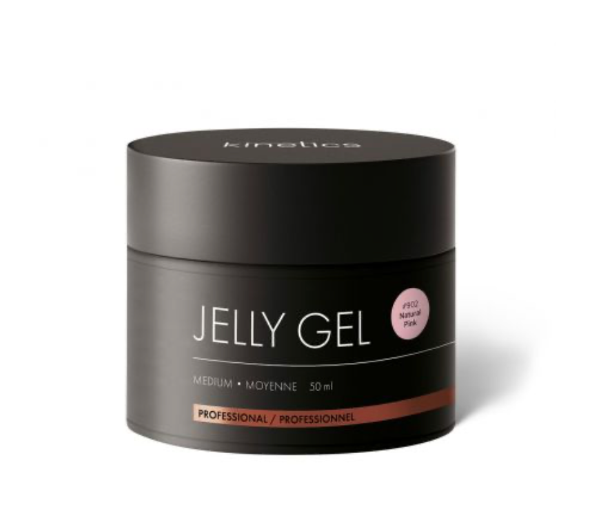 Black container of Jelly Gel with 'kinetics' branding on a white background