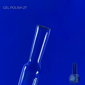 Blue gel polish bottle with a blue background