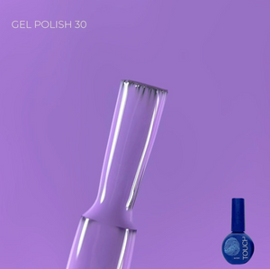 TOUCH Gel Polish 30 bottle on purple background showing glossy finish and elegant design