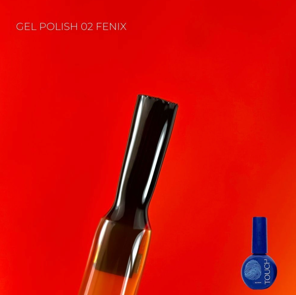 Gel polish bottle with a red background and 'Talca' branding.