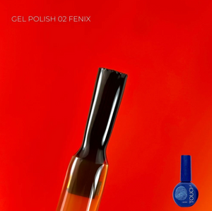 Gel polish bottle with a red background and 'Talca' branding.